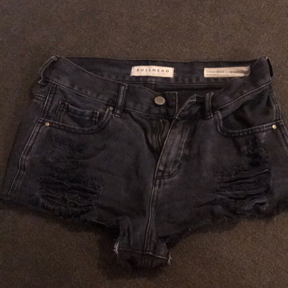 Black jean shorts